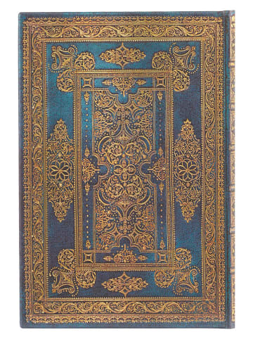 Paperblanks Notatnik "Blue Luxe" w kolorze złoto-niebieskim w linie - 9 x 14 cm