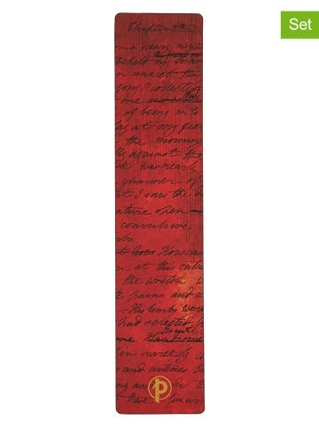 Paperblanks Zakładki (3 szt.) "M. Shelley, Frankenstein" w kolorze czerwonym - 4 x 18,5 cm