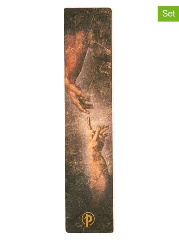 Paperblanks 3-delige set: bladwijzers ''Michelangelo, Handschrift'' bruin - (B)4 x (H)18,5cm