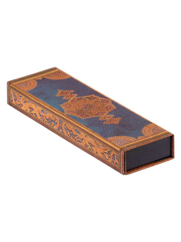 Paperblanks Stifteetui ''Safawidisch'' in Blau/ Orange - (B)22 x (H)3 x (T)6,8 cm
