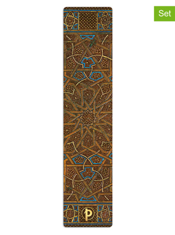 Paperblanks Zakładki (3 szt.) "Midnight Star" w kolorze brązowym - 4 x 18,5 cm