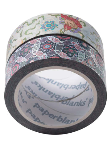 Paperblanks 4er-Set: Deko-Klebeband ''Shankha/Chakra''  in Blau/ Türkis - Ø 4,5 cm