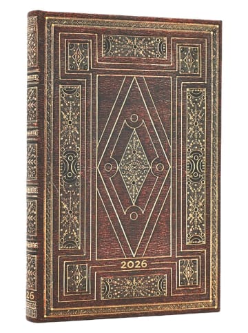 Paperblanks Horizontaler Wochenplaner ''2026 - First Folio'' in Braun - (B)9,5 x (H)14 cm