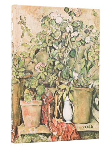 Paperblanks Vertikaler Wochenplaner ''2026 - Cezannes...'' in Grün - (B)9,5 x (H)14 cm