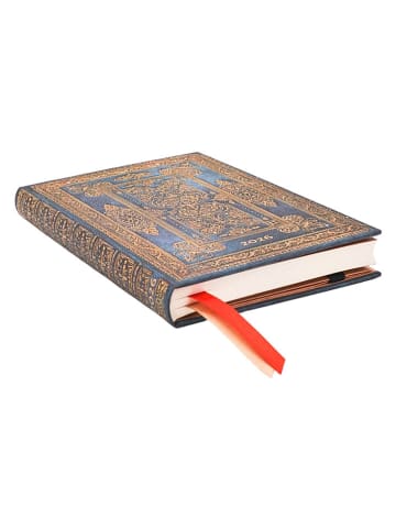 Paperblanks Horizontale notitie-weekplanner ''2026 - Blue Luxe'' blauw - (B)9,5 x (H)14 cm
