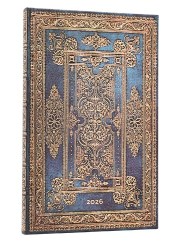 Paperblanks Horizontaler Wochenplaner ''2026 - Blue Luxe'' in Blau - (B)13,5 x (H)21 cm