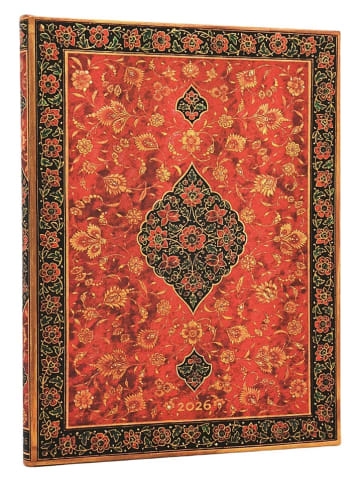 Paperblanks Horizontale notitie-weekplanner ''2026 - Leila'' rood - (B)18 x (H)23 cm
