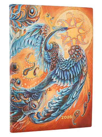 Paperblanks Horizontaler Wochenplaner ''2026 - Himmelsvogel'' in Bunt - (B)12,5 x (H)17,5 cm
