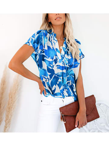 LA Angels Bluse in Weiß/ Blau