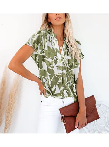 LA Angels Bluse in Weiß/ Khaki