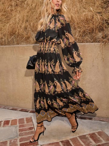 Milan Kiss Sukienka w kolorze karmelowo-czarnym