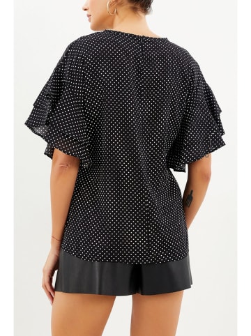 Milan Kiss Bluse in Schwarz/ Weiß