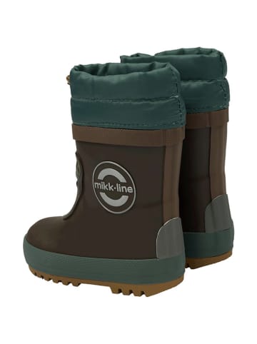 mikk-line Gummistiefel in Dunkelbraun/ Petrol