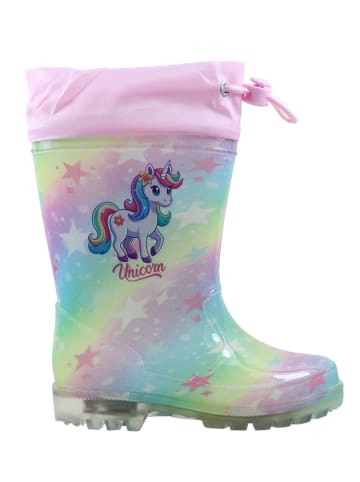 Unicorn Rubberlaarzen lichtroze/meerkleurig