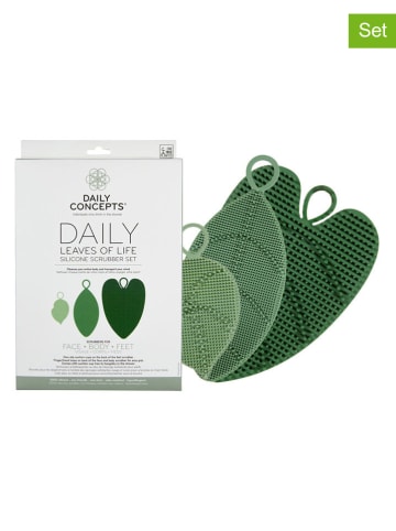 DAILY CONCEPTS 3-częściowy zestaw "Leaves of Life" w kolorze zielonym do peelingu