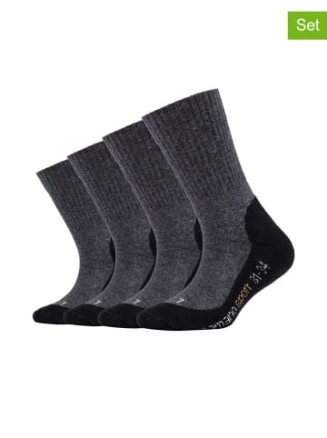 camano 4er-Set: Socken in Anthrazit/ Schwarz