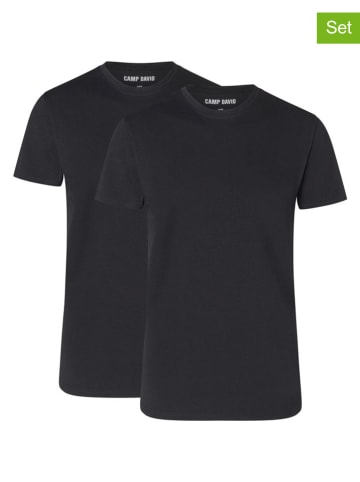 CAMP DAVID 2er-Set: Shirts in Schwarz