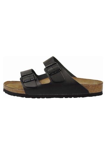Birkenstock Leder-Pantoletten "Arizona" in Schwarz - Weite N