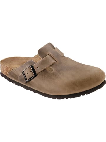 Birkenstock Leder-Clogs "Boston" in Hellbraun