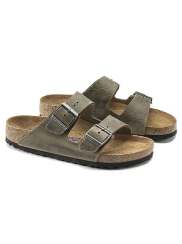 Birkenstock Skórzane klapki "Arizona" w kolorze khaki