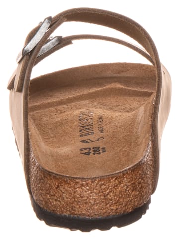 Birkenstock Leren slippers "Arizona" kaki - wijdte N