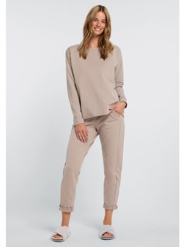 ELBSAND Spodnie dresowe "Brinja" w kolorze beżowym