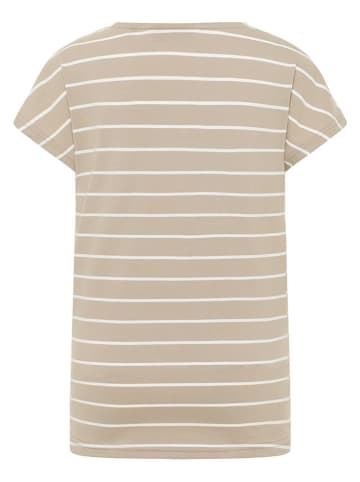 ELBSAND Shirt "Selma" in Beige/ Weiß
