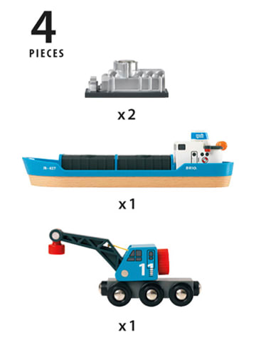 Brio Containerschip met kraan - vanaf 3 jaar