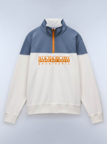NAPAPIJRY Sweatshirt "Saturnia" in Blau/ Creme