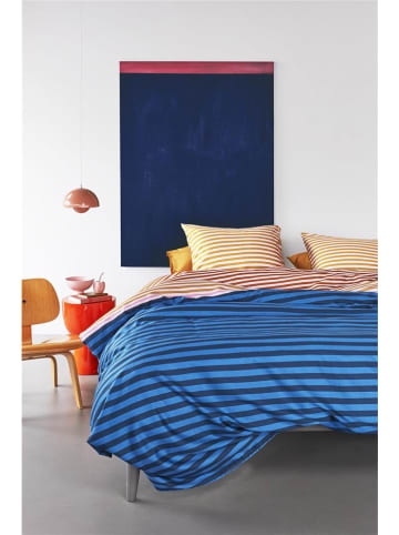 Beddinghouse Satijnen beddengoedset "Kingfisher" blauw/rood