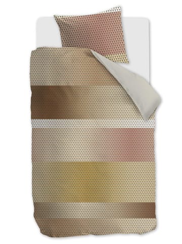 Beddinghouse Komplet pościeli satynowej "Love Song" w kolorze beżowo-brązowym