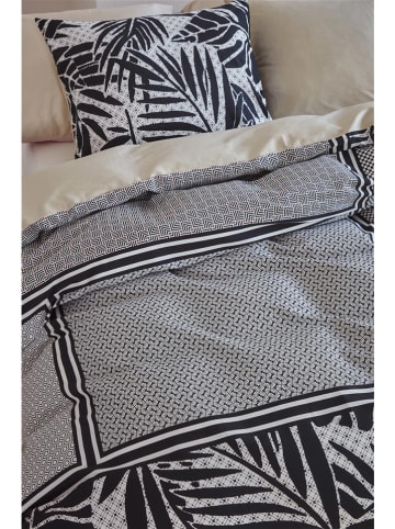 Beddinghouse Komplet pościeli satynowej "Satelite" w kolorze beżowo-czarnym