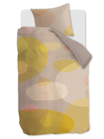 Beddinghouse Komplet pościeli satynowej "Sunny Day" w kolorze żółto-beżowym