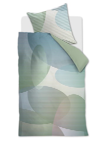 Beddinghouse Satijnen beddengoedset "Prismatic" groen/blauw