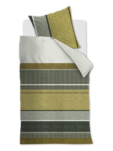 Beddinghouse Renforcé beddengoedset "Benthe" geel/groen