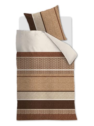 Beddinghouse Komplet pościeli renforcé "Benthe" w kolorze jasnobrązowo-kremowym
