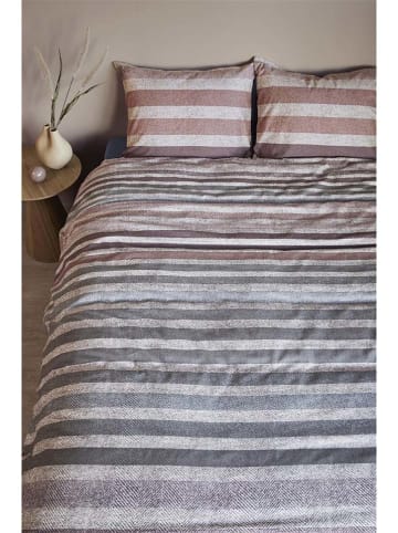Beddinghouse Flanellen beddengoedset "Gloaming" grijs/bruin/lichtroze