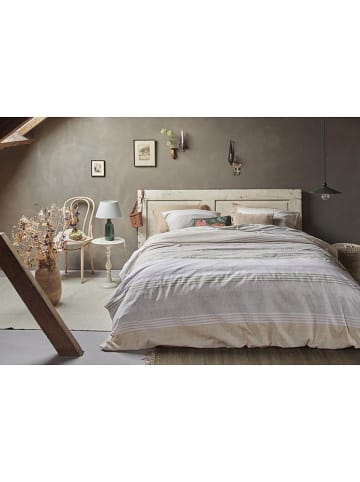 Beddinghouse Flanellen beddengoedset "Stitches" wit/geel