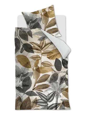 Beddinghouse Komplet pościeli satynowej "Amazonia" w kolorze jasnobrązowo-szarym