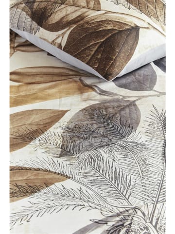 Beddinghouse Komplet pościeli satynowej "Amazonia" w kolorze jasnobrązowo-szarym