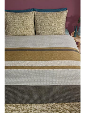 Beddinghouse Komplet pościeli satynowej "Darren" w kolorze żółto-zielonym