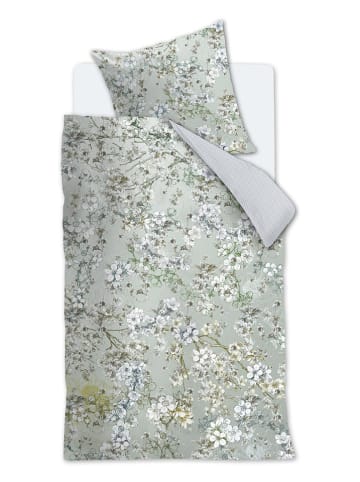 Beddinghouse Komplet pościeli satynowej "Fleurelle" w kolorze turkusowym