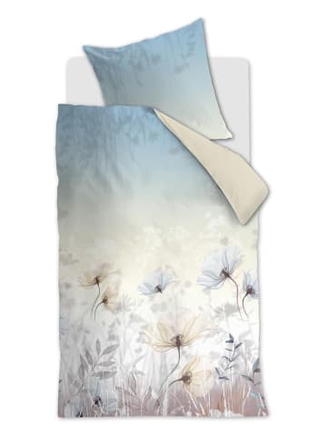Beddinghouse Komplet pościeli satynowej "Isabelle" w kolorze błękitno-białym