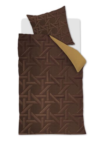 Beddinghouse Satijnen beddengoedset "Parsons" lichtbruin/goudkleurig