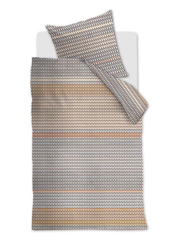 Beddinghouse Komplet pościeli satynowej "Rhythm" w kolorze błękitno-beżowym