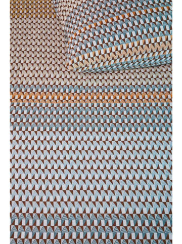 Beddinghouse Satin-Bettwäsche-Set "Rhythm" in Hellblau/ Beige