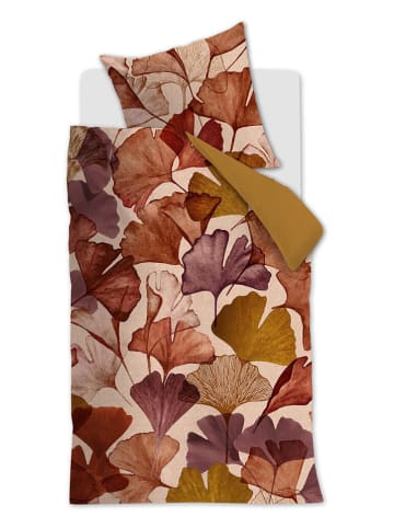 Beddinghouse Komplet pościeli satynowej "Sue Terra" w kolorze pomarańczowo-kremowym