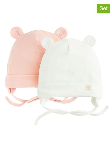 COOL CLUB 2-delige set: strikmutsen lichtroze/crème