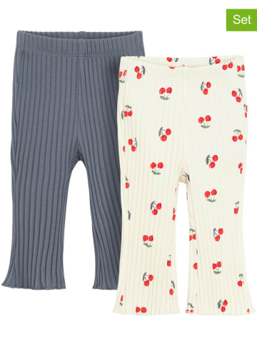 COOL CLUB 2er-Set: Leggings in Blau/ Creme