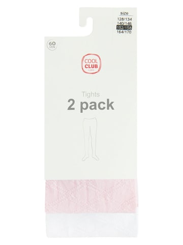 COOL CLUB 2-delige set: panty's lichtroze/wit